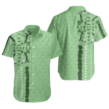 Hawaii Short Sleeve Shirt Lei Flower Island Elegance