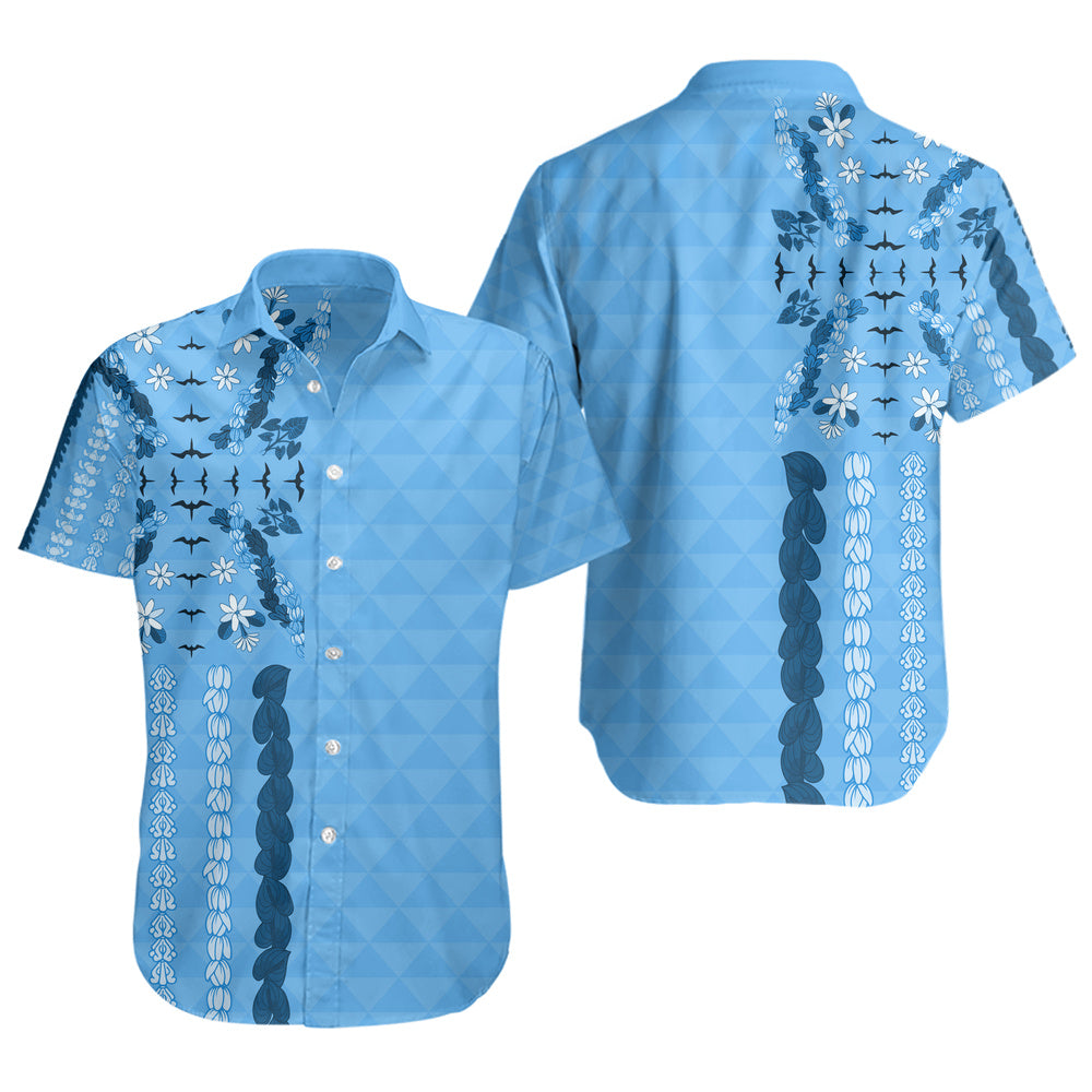 Hawaii Short Sleeve Shirt Lei Flower Island Elegance