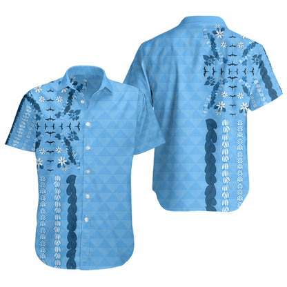 Hawaii Short Sleeve Shirt Lei Flower Island Elegance