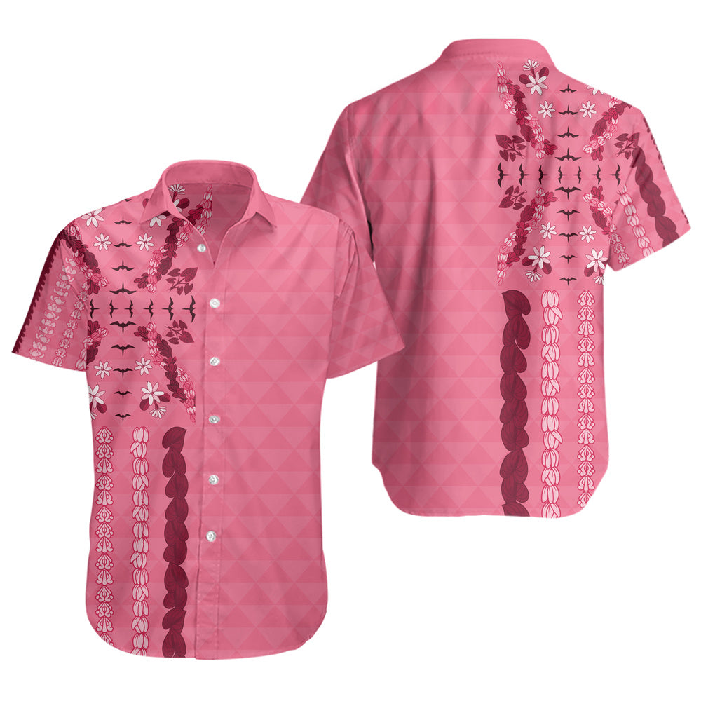 Hawaii Short Sleeve Shirt Lei Flower Island Elegance