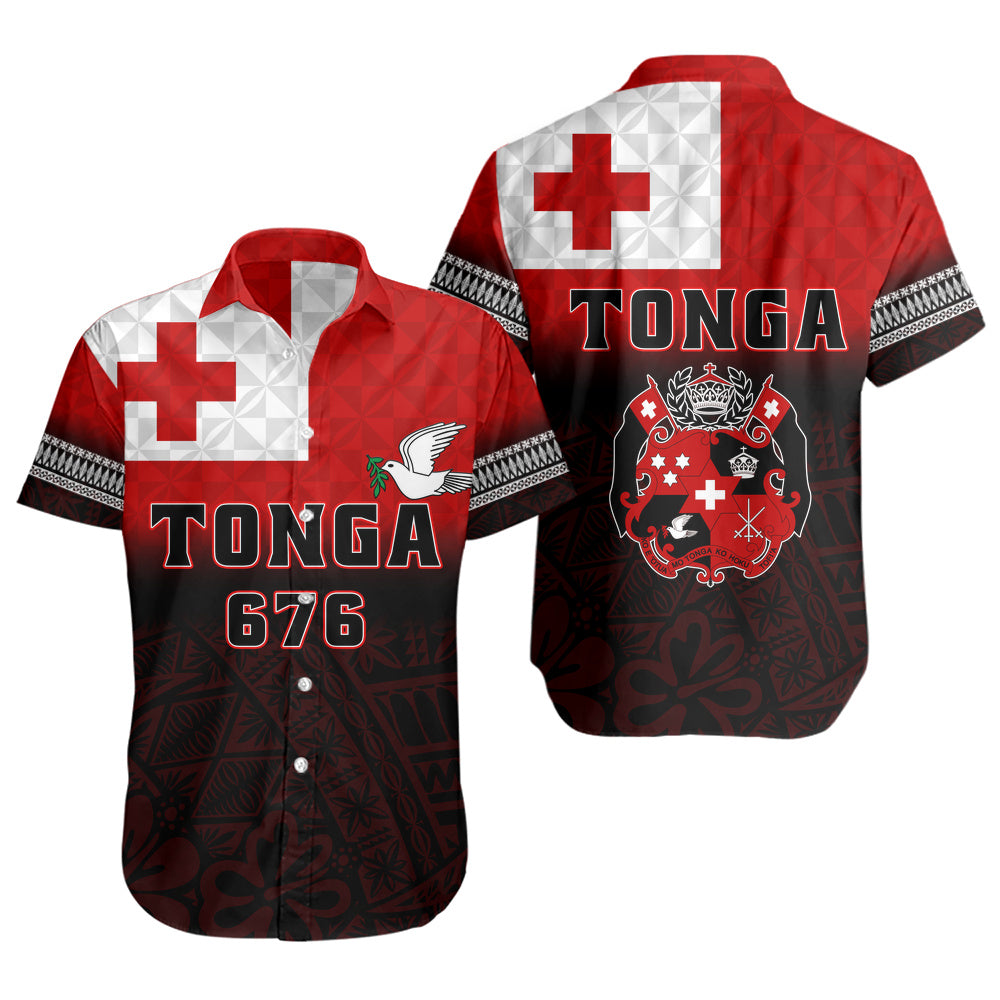 Tonga Short Sleeve Shirt Kingdom Crest 676 Island Pride