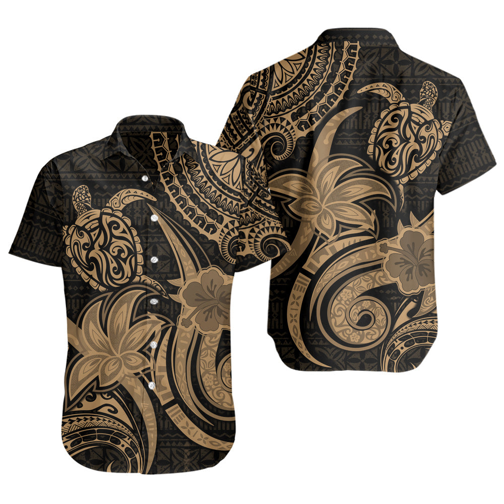 Hawaii Short Sleeve Shirt Honu Turtle Hibiscus Tribal Legacy