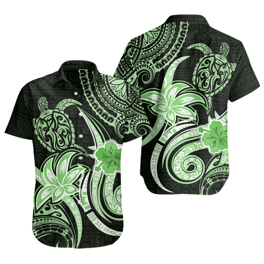 Hawaii Short Sleeve Shirt Honu Turtle Hibiscus Tribal Legacy