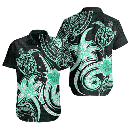 Hawaii Short Sleeve Shirt Honu Turtle Hibiscus Tribal Legacy