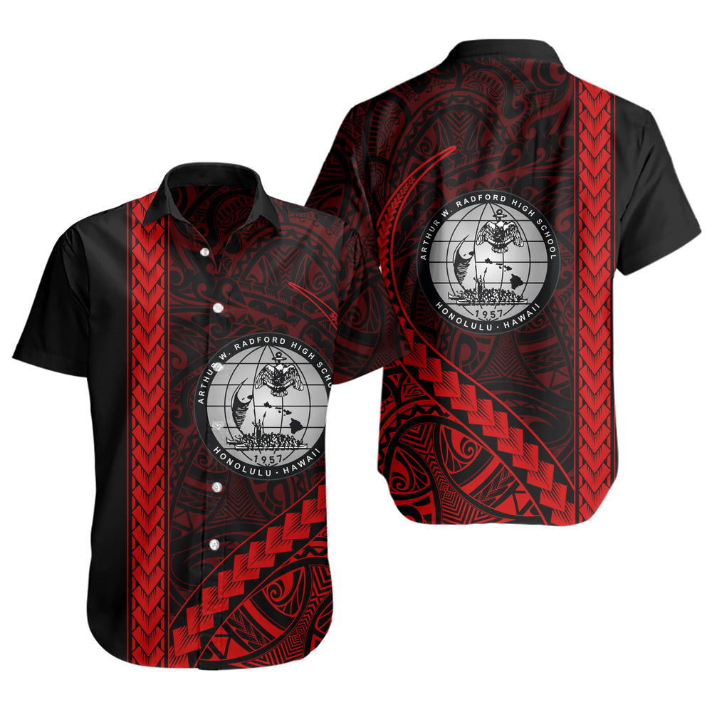 Admiral Arthur W. Radford High School Short Sleeve Shirt Tribal Polynesian Pride Style