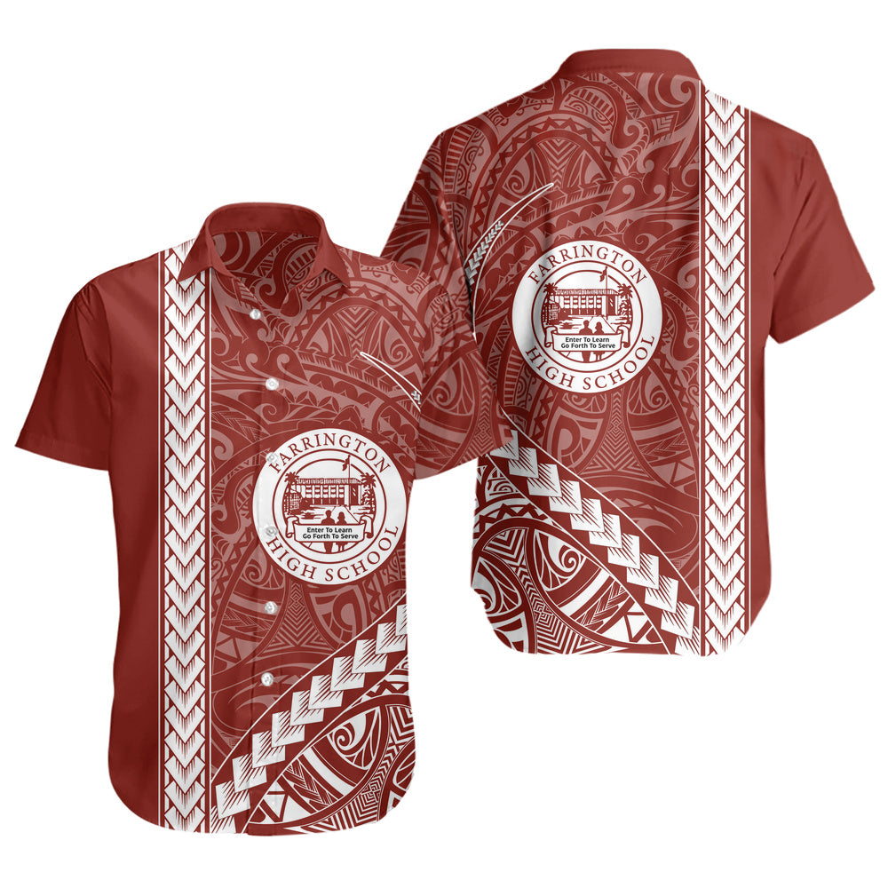 Farrington High School Short Sleeve Shirt Tribal Polynesian Pride Style