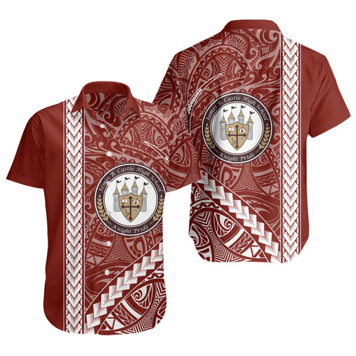 James B. Castle High School Short Sleeve Shirt Tribal Polynesian Pride Style