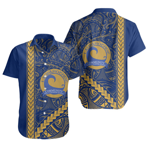 Laupāhoehoe Community Public Charter School Short Sleeve Shirt Tribal Polynesian Pride Style