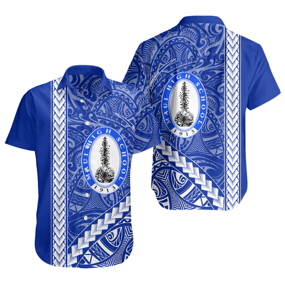 Maui High School Short Sleeve Shirt Tribal Polynesian Pride Style