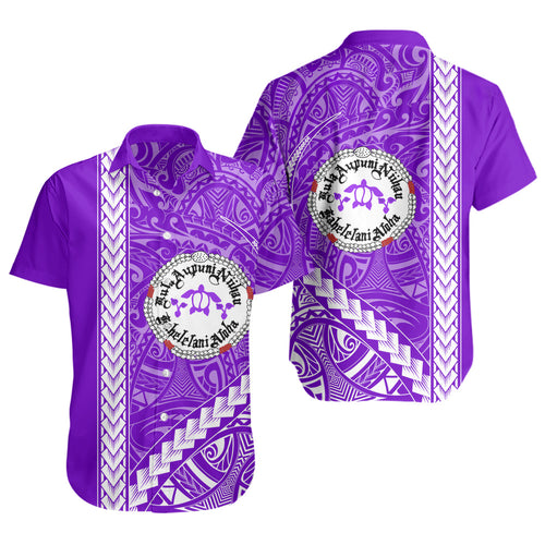 Ni'ihau High and Elementary School Short Sleeve Shirt Tribal Polynesian Pride Style