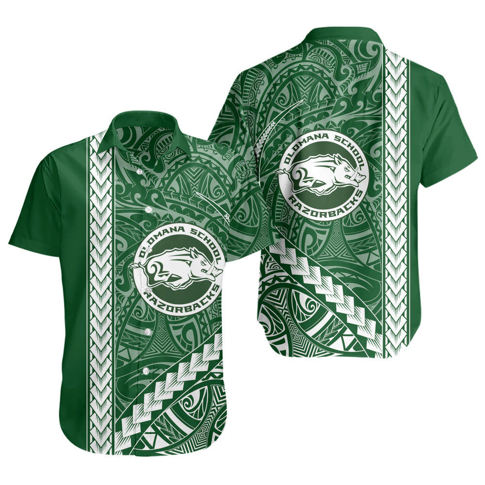 Olomana High & Intermediate School Short Sleeve Shirt Tribal Polynesian Pride Style