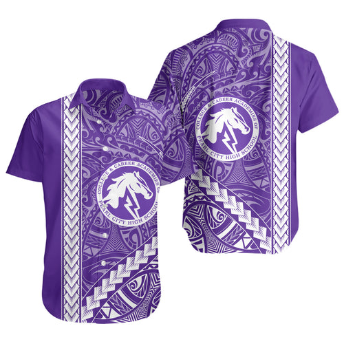 Pearl City High School (Hawaii) Short Sleeve Shirt Tribal Polynesian Pride Style