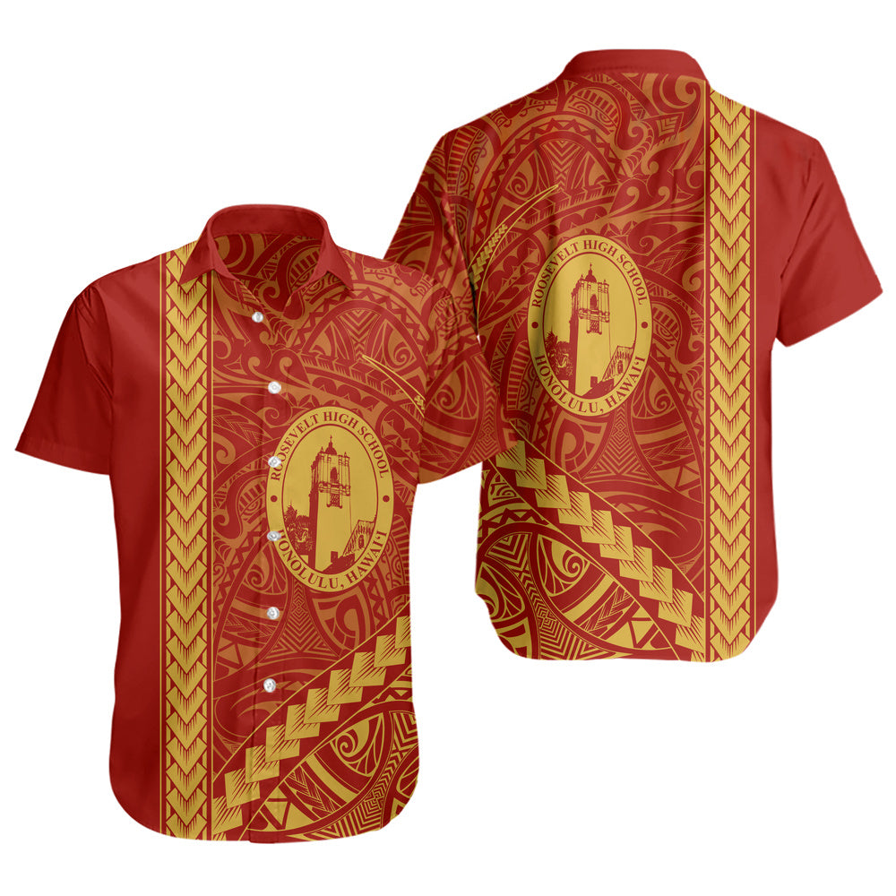 President Theodore Roosevelt High School Short Sleeve Shirt Tribal Polynesian Pride Style