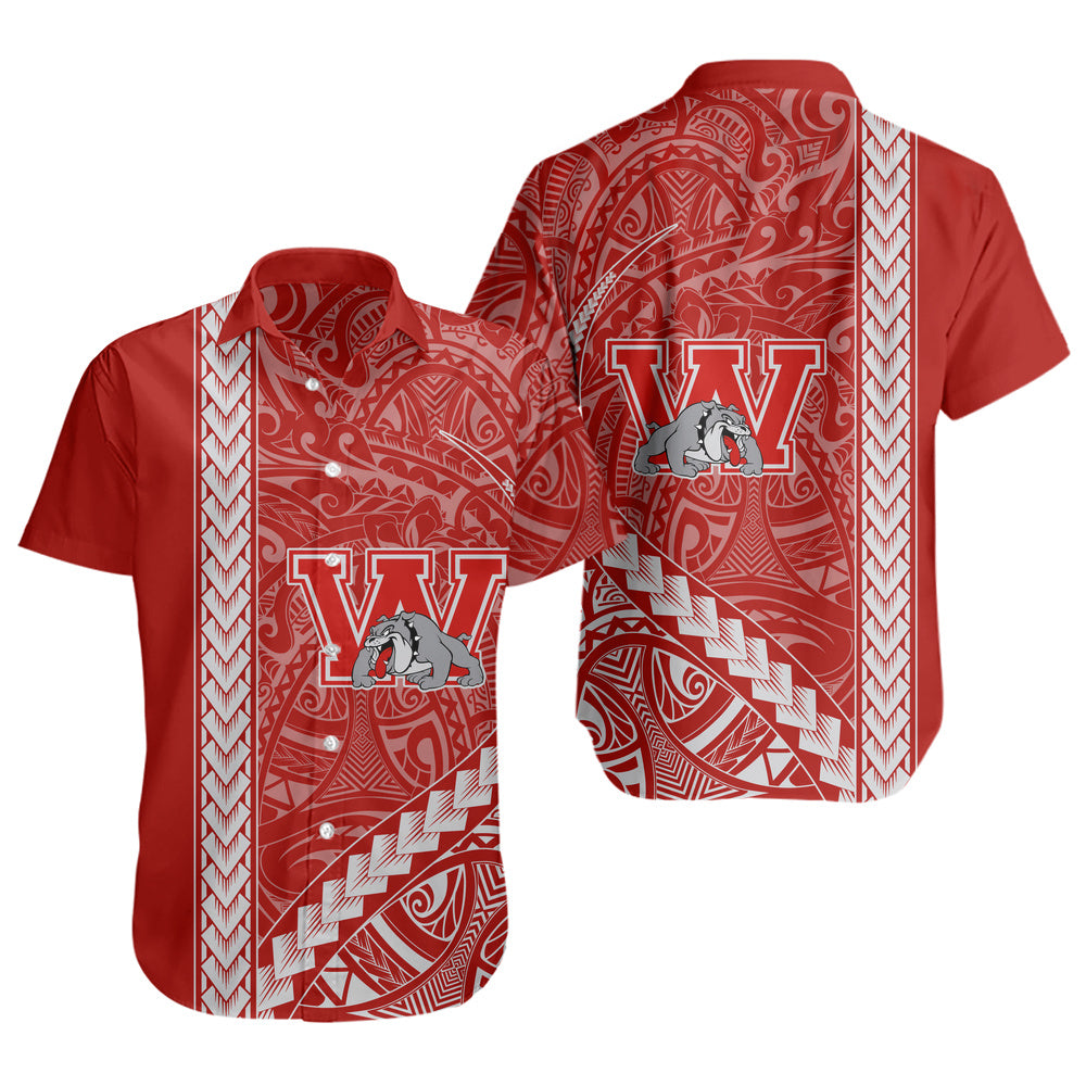 Waialua High and Intermediate School Short Sleeve Shirt Tribal Polynesian Pride Style