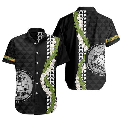 Admiral Arthur W. Radford High School Short Sleeve Shirt Puakenikeni Maile Flower Lei