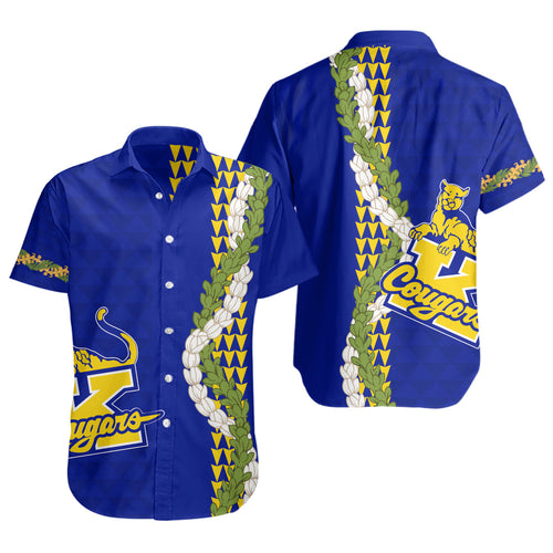 Henry J. Kaiser High School (Hawaii) Short Sleeve Shirt Puakenikeni Maile Flower Lei