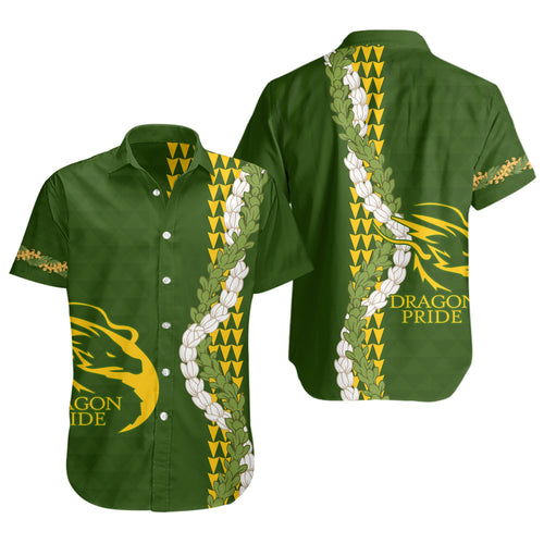 Honokaʻa High & Intermediate School Short Sleeve Shirt Puakenikeni Maile Flower Lei