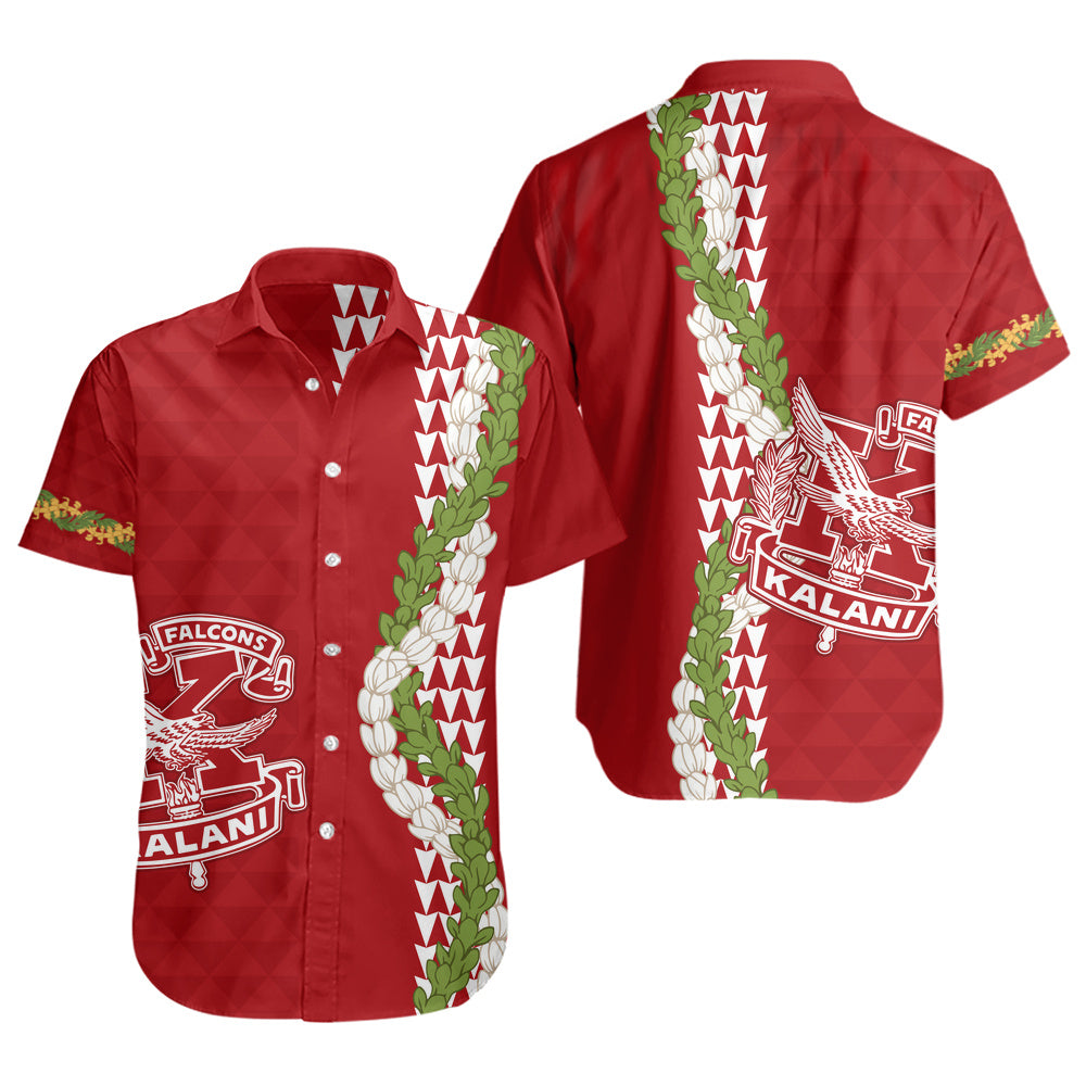 Kalani High School Short Sleeve Shirt Puakenikeni Maile Flower Lei