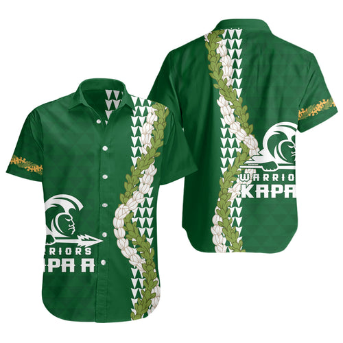 Kapaa High School Short Sleeve Shirt Puakenikeni Maile Flower Lei