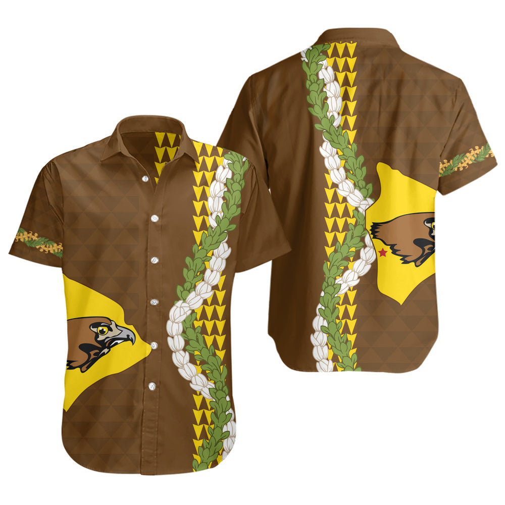 ke kula o ehunuikaimalino Short Sleeve Shirt Puakenikeni Maile Flower Lei