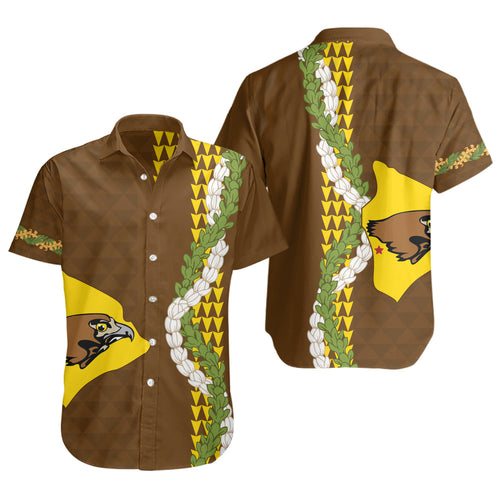 ke kula o ehunuikaimalino Short Sleeve Shirt Puakenikeni Maile Flower Lei