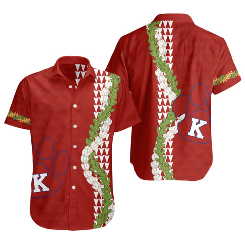 Keaʻau High School Short Sleeve Shirt Puakenikeni Maile Flower Lei