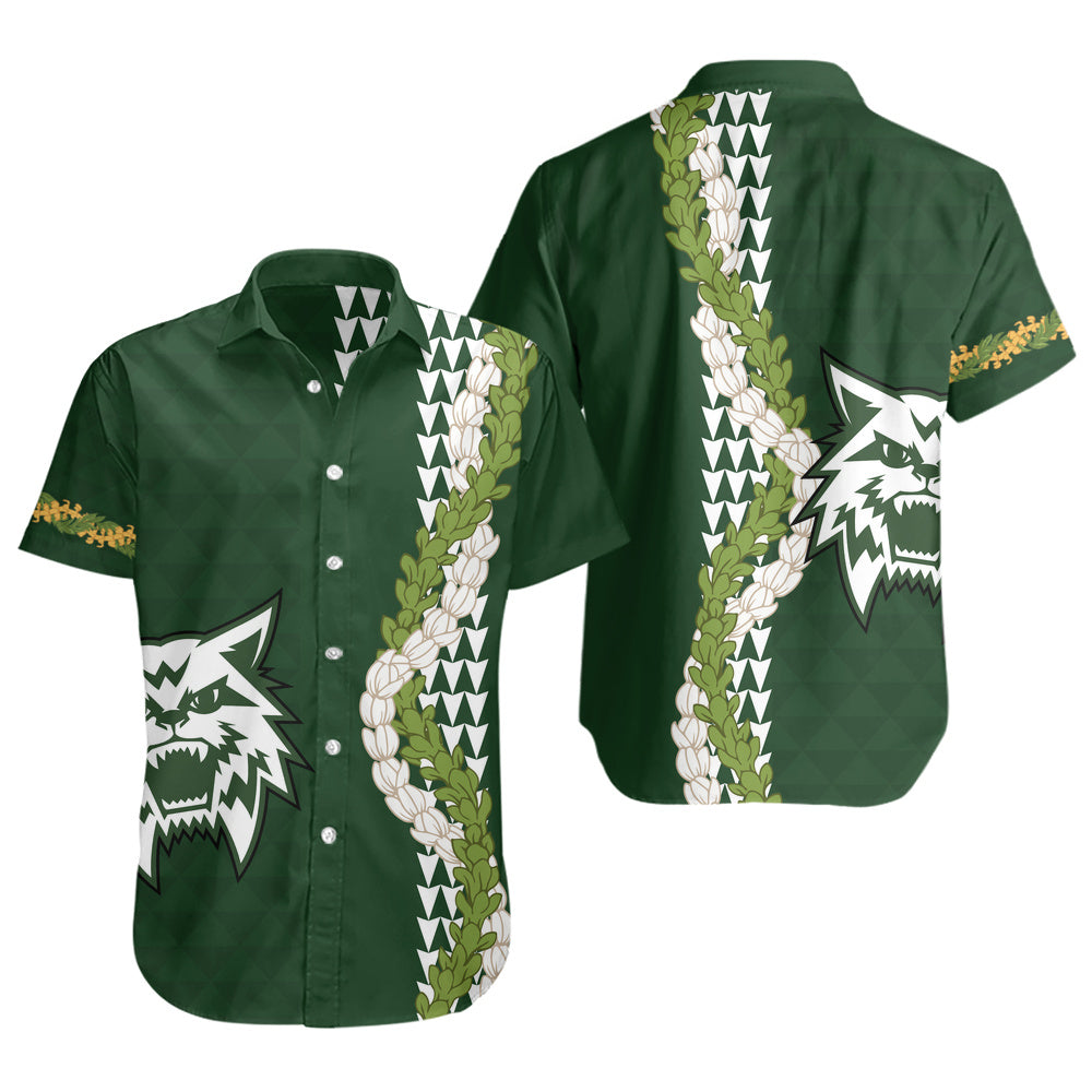 Konawaena High School Short Sleeve Shirt Puakenikeni Maile Flower Lei
