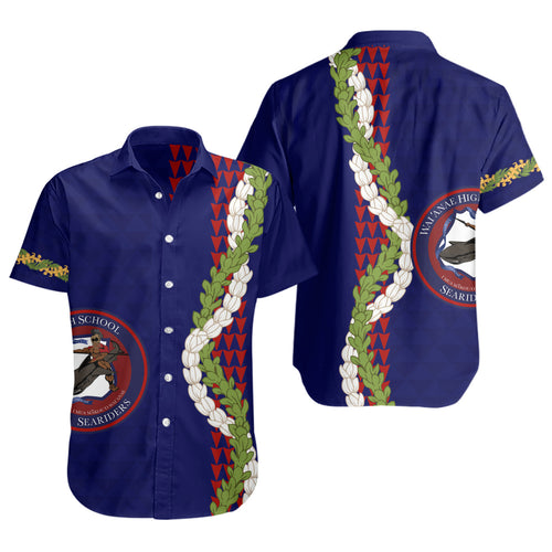 Waianae High School Short Sleeve Shirt Puakenikeni Maile Flower Lei