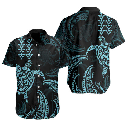 Hawaii Short Sleeve Shirt Polynesian Turtle Tribal Ocean Spirit