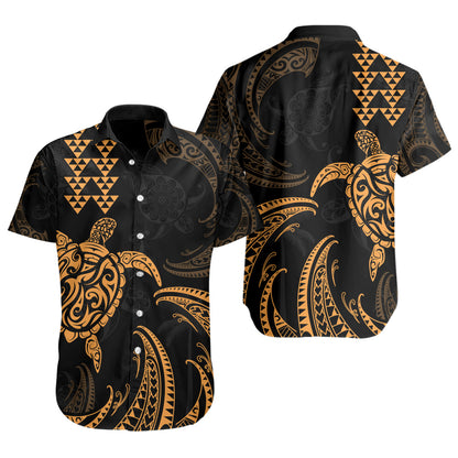 Hawaii Short Sleeve Shirt Polynesian Turtle Tribal Ocean Spirit