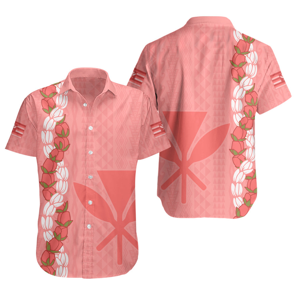 Hawaii Short Sleeve Shirt Flower Lei Kanaka Maoli Polynesia Island Style