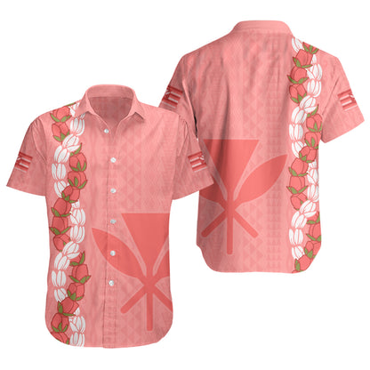 Hawaii Short Sleeve Shirt Flower Lei Kanaka Maoli Polynesia Island Style