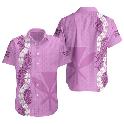 Hawaii Short Sleeve Shirt Flower Lei Kanaka Maoli Polynesia Island Style