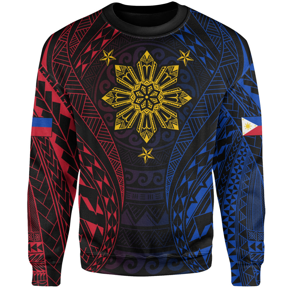 Philippines Filipinos Sweatshirt Sun Flag Tribal Tattoo Pattern