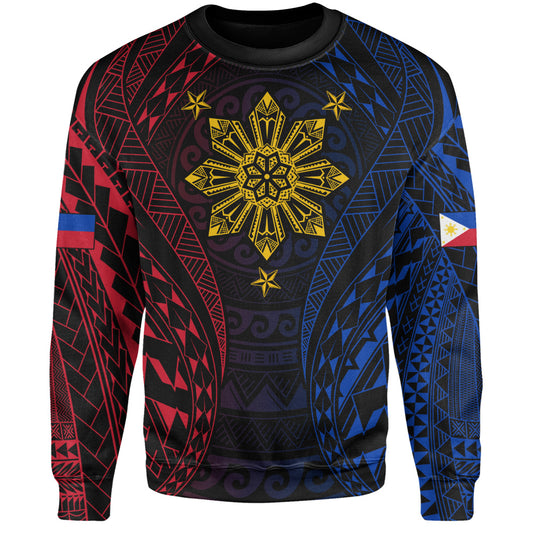 Philippines Filipinos Sweatshirt Sun Flag Tribal Tattoo Pattern
