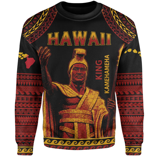 Hawaii Sweatshirt King Kamehameha Unity Kanaka Maoli Tribal Style