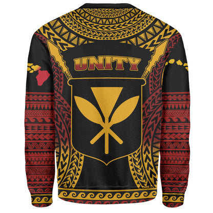 Hawaii Sweatshirt King Kamehameha Unity Kanaka Maoli Tribal Style