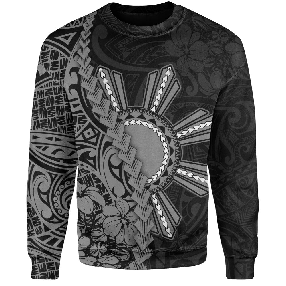 Philippines Filipinos Sweatshirt Sampaguita Flower Tribal Fusion Style