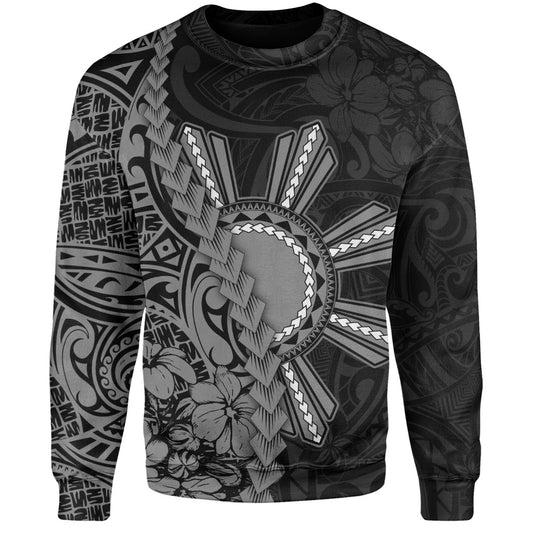 Philippines Filipinos Sweatshirt Sampaguita Flower Tribal Fusion Style