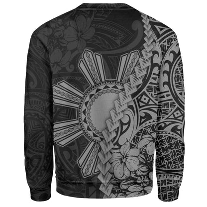 Philippines Filipinos Sweatshirt Sampaguita Flower Tribal Fusion Style