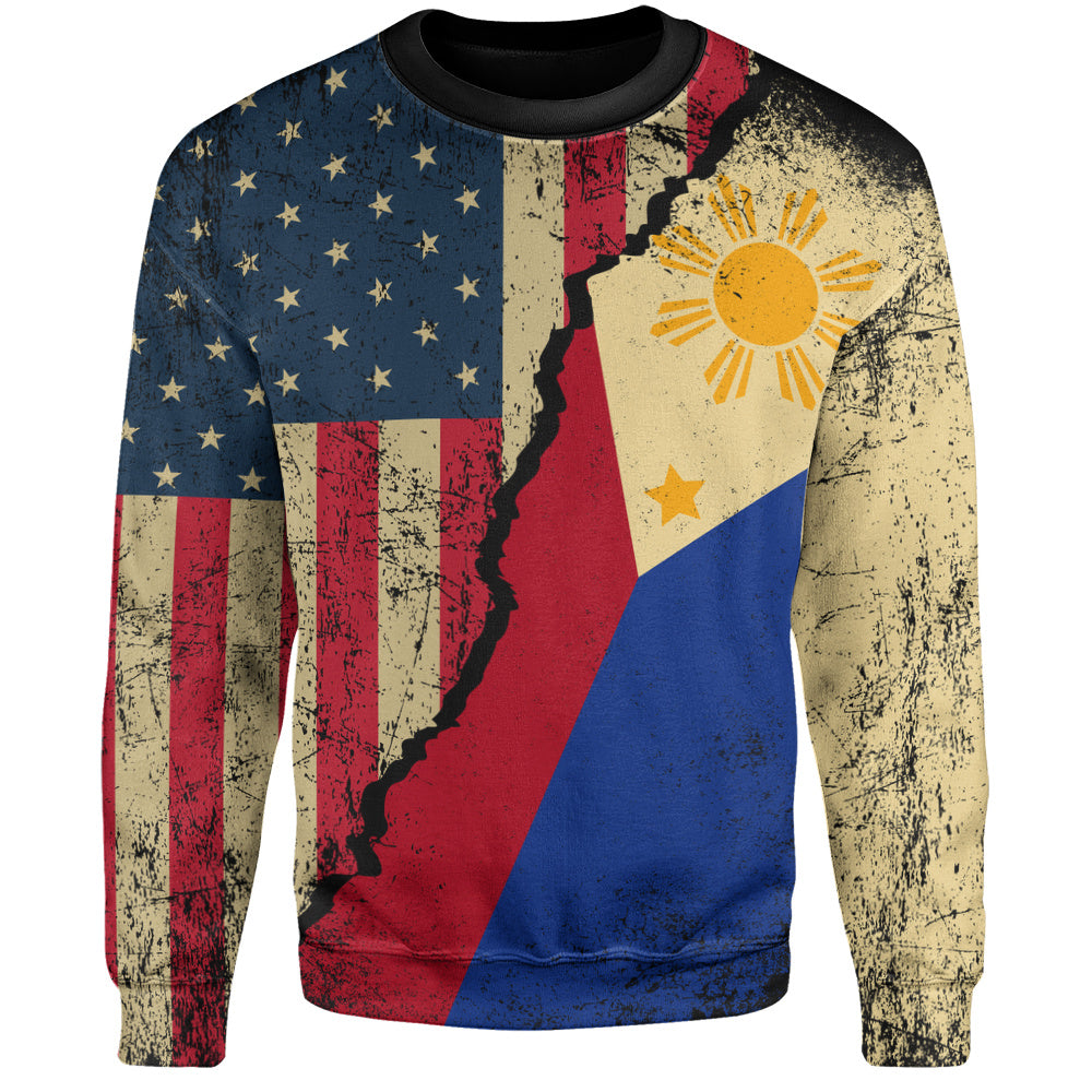 Philippines Filipinos Sweatshirt Filipino American Unity Style