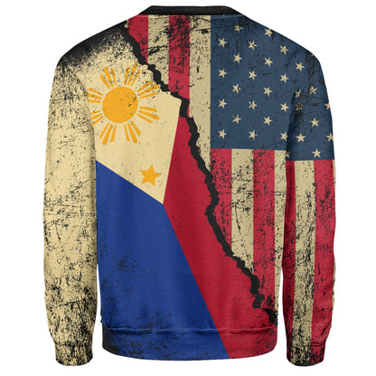 Philippines Filipinos Sweatshirt Filipino American Unity Style