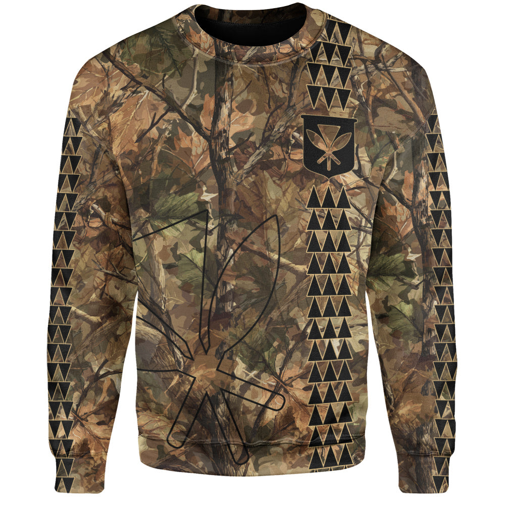 Hawaii Sweatshirt Woodland Kanaka Camo Style