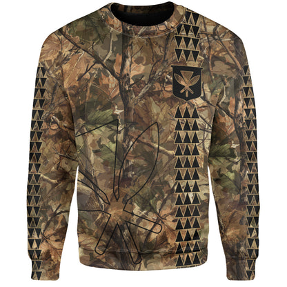 Hawaii Sweatshirt Woodland Kanaka Camo Style