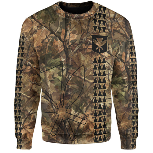 Hawaii Sweatshirt Woodland Kanaka Camo Style