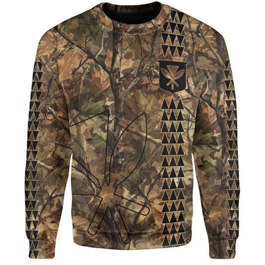Hawaii Sweatshirt Woodland Kanaka Camo Style