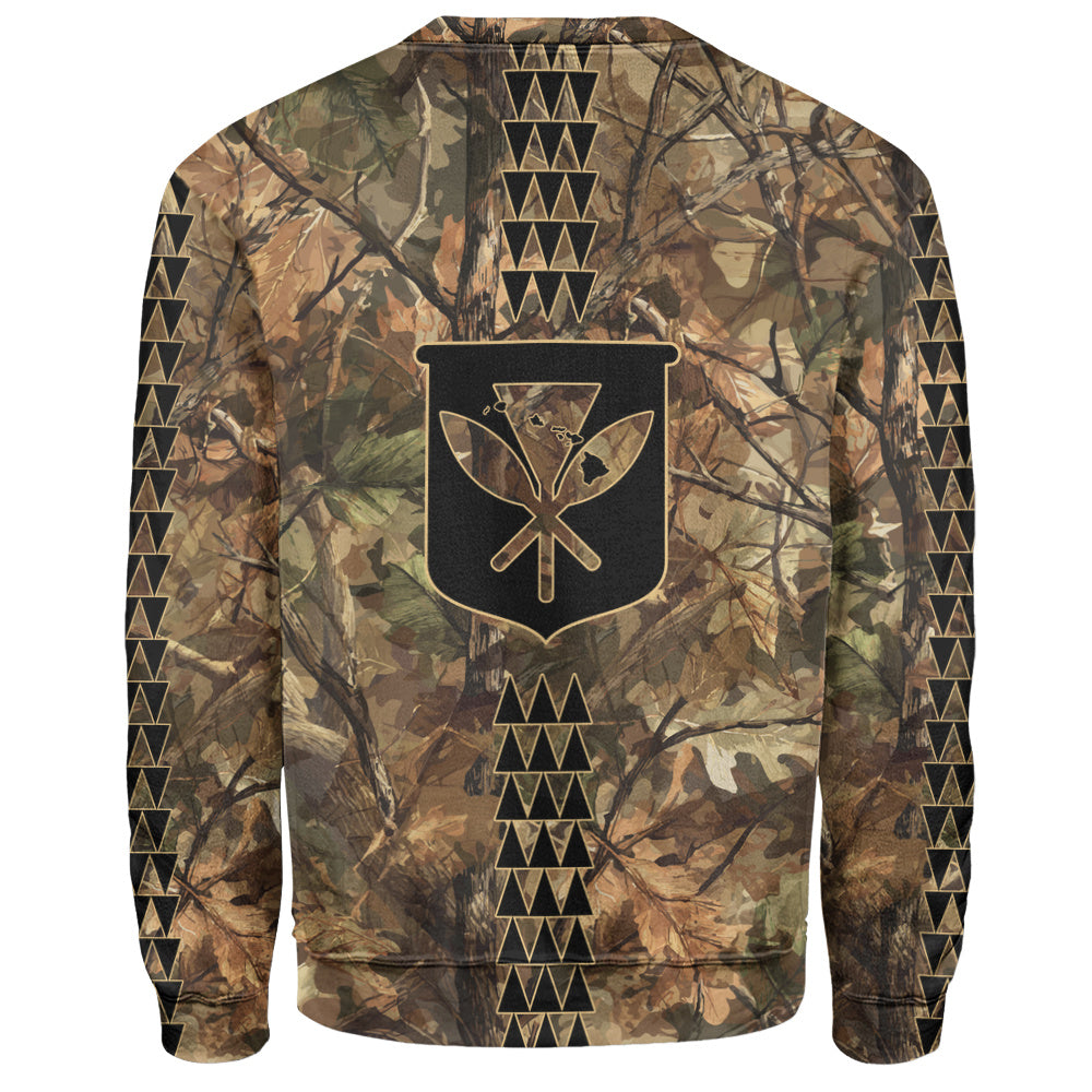 Hawaii Sweatshirt Woodland Kanaka Camo Style