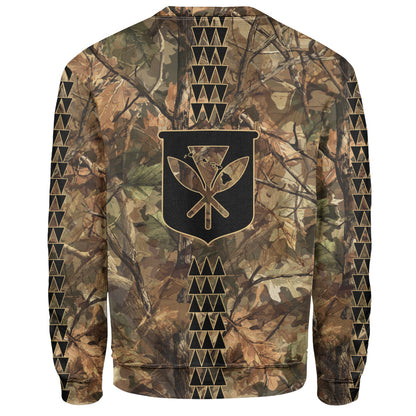 Hawaii Sweatshirt Woodland Kanaka Camo Style