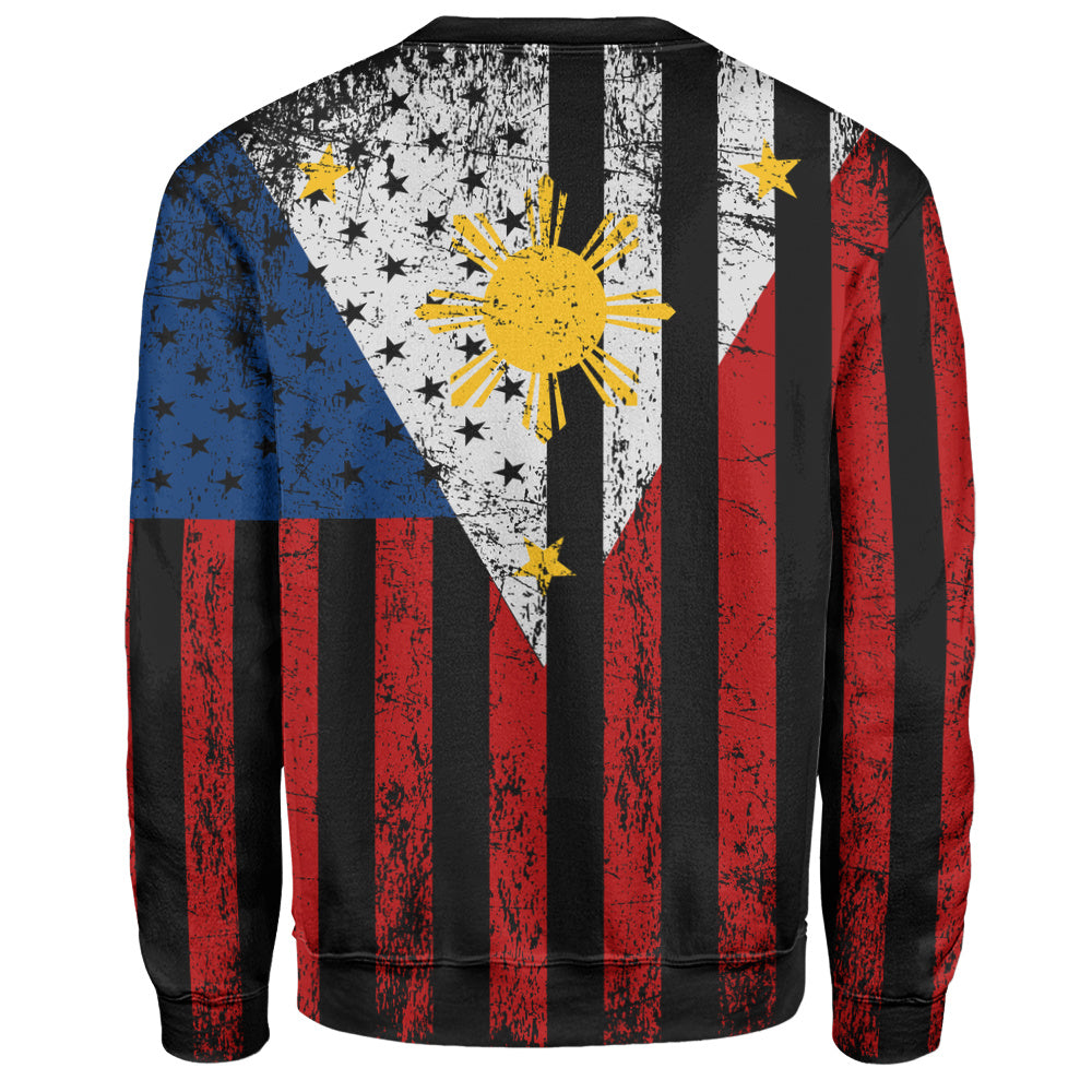 Philippines Filipinos Sweatshirt Blackout Flag Pride