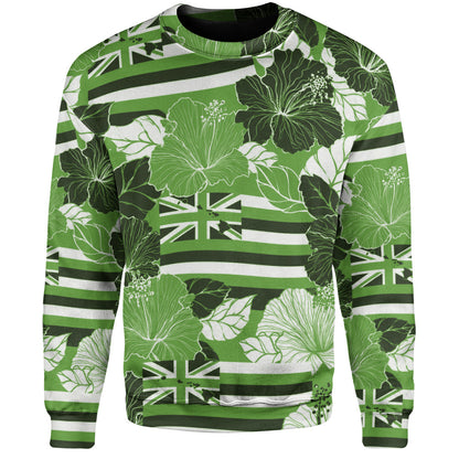 Hawaii Sweatshirt Hibiscus Flag Map Island Pride